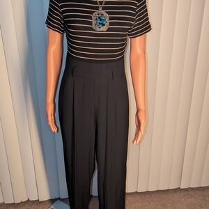 Vintage Black/Gold Striped Women's Jumpsuit